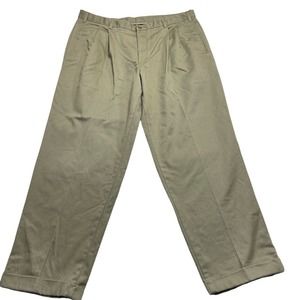 Izod Mens Pants Trousers Pleated Tan Brown Beige Khaki 38x29